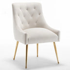 SEYNAR Modern Dining Chairs Set of 6, Velvet Accent Chair Tufted Back Armless Chair with Back Pull