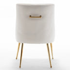 SEYNAR Modern Dining Chairs Set of 6, Velvet Accent Chair Tufted Back Armless Chair with Back Pull