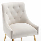 SEYNAR Modern Dining Chairs Set of 6, Velvet Accent Chair Tufted Back Armless Chair with Back Pull