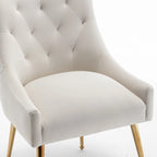 SEYNAR Modern Dining Chairs Set of 6, Velvet Accent Chair Tufted Back Armless Chair with Back Pull