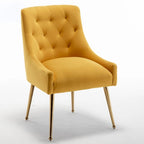 SEYNAR Modern Dining Chairs Set of 6, Velvet Accent Chair Tufted Back Armless Chair with Back Pull