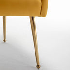 SEYNAR Modern Dining Chairs Set of 6, Velvet Accent Chair Tufted Back Armless Chair with Back Pull