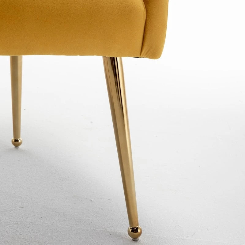 SEYNAR Modern Dining Chairs Set of 6, Velvet Accent Chair Tufted Back Armless Chair with Back Pull