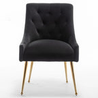 SEYNAR Modern Dining Chairs Set of 6, Velvet Accent Chair Tufted Back Armless Chair with Back Pull