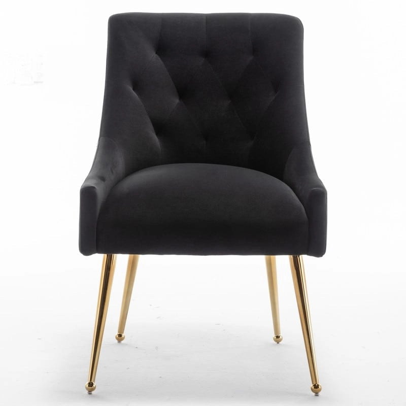 SEYNAR Modern Dining Chairs Set of 6, Velvet Accent Chair Tufted Back Armless Chair with Back Pull