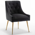 SEYNAR Modern Dining Chairs Set of 6, Velvet Accent Chair Tufted Back Armless Chair with Back Pull