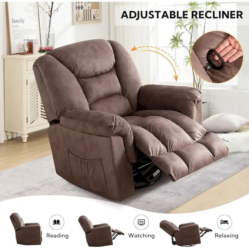 Ebello Oversize Swivel Manual Swivel Recliner