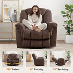 Ebello Oversize Swivel Manual Swivel Recliner