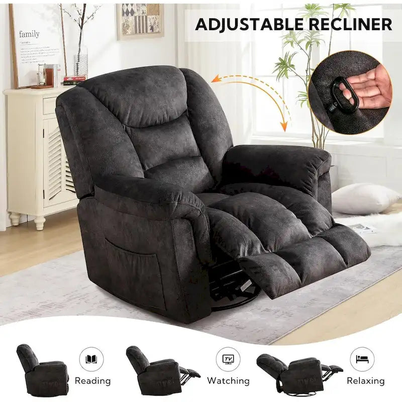 Ebello Oversize Swivel Manual Swivel Recliner