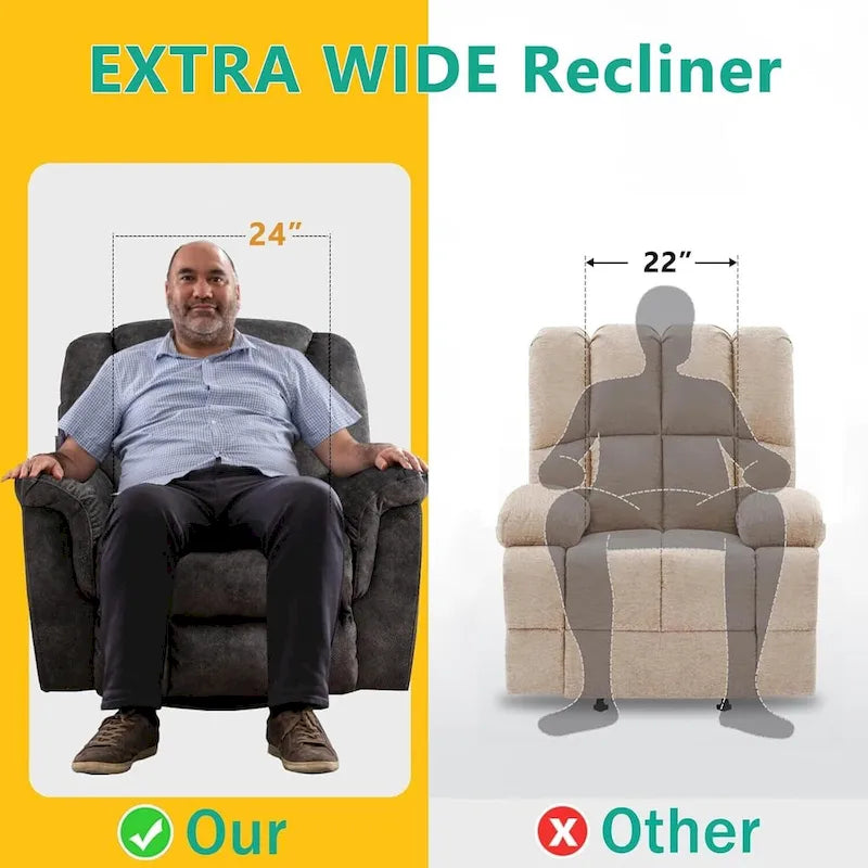 Ebello Oversize Swivel Manual Swivel Recliner