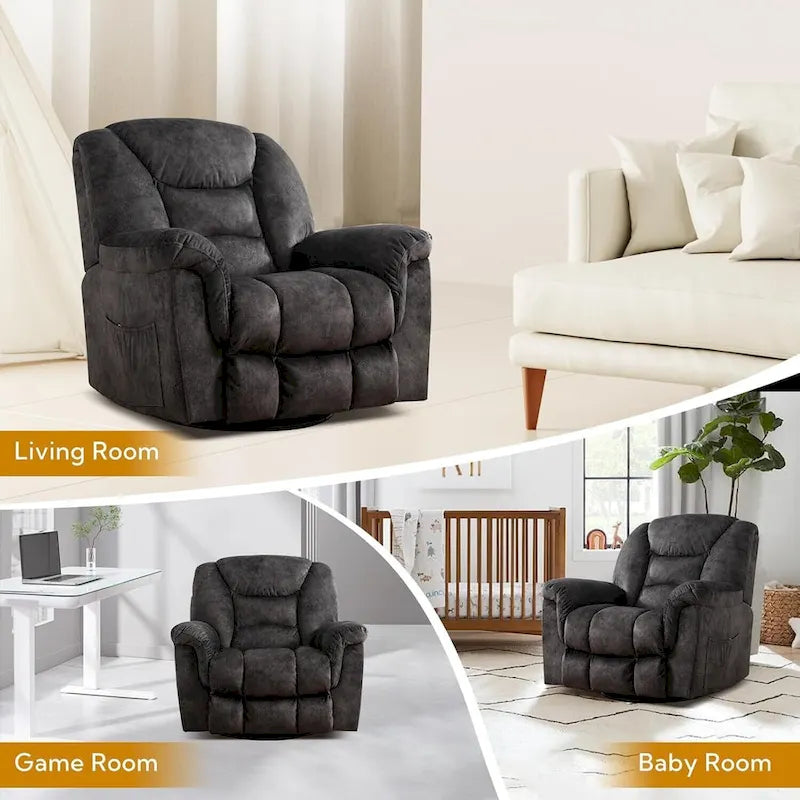 Ebello Oversize Swivel Manual Swivel Recliner