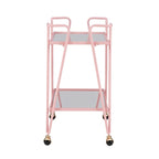 Rosa Mid-Century 2-Teir Rolling Metal Bar Cart