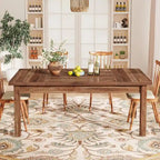 70.86 Wood Dining Table for 6-8 People with Thickened Solid Wood Legs