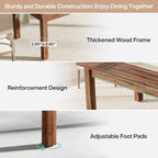 70.86 Wood Dining Table for 6-8 People with Thickened Solid Wood Legs