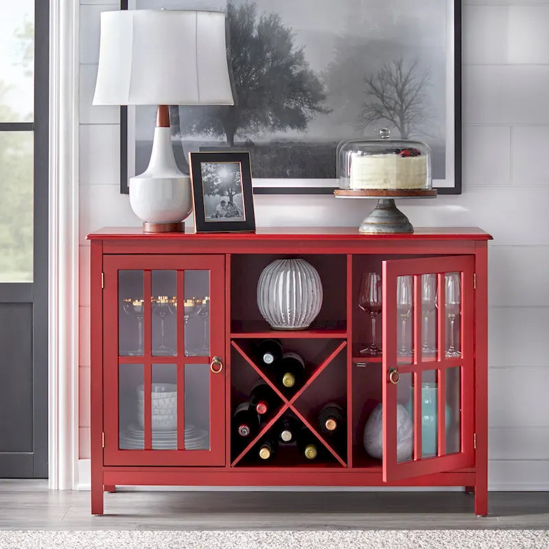 Simple Living Portland Glass Wine Buffet/Sideboard