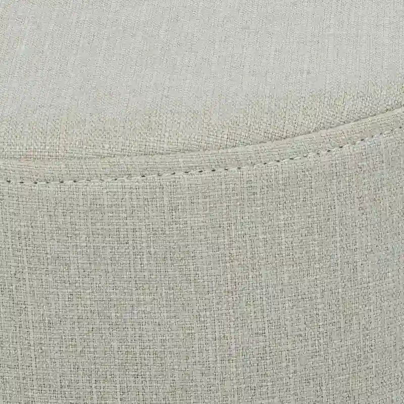 Adeco Modern Round Ottoman Home Footrest Stool/ Linen Fabric Seat Pouf