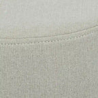 Adeco Modern Round Ottoman Home Footrest Stool/ Linen Fabric Seat Pouf