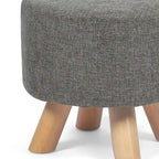 Adeco Modern Round Ottoman Home Footrest Stool/ Linen Fabric Seat Pouf