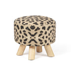 Adeco Modern Round Ottoman Home Footrest Stool/ Linen Fabric Seat Pouf