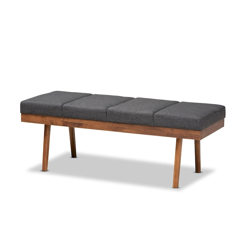 Mid-Century Fabric Bench