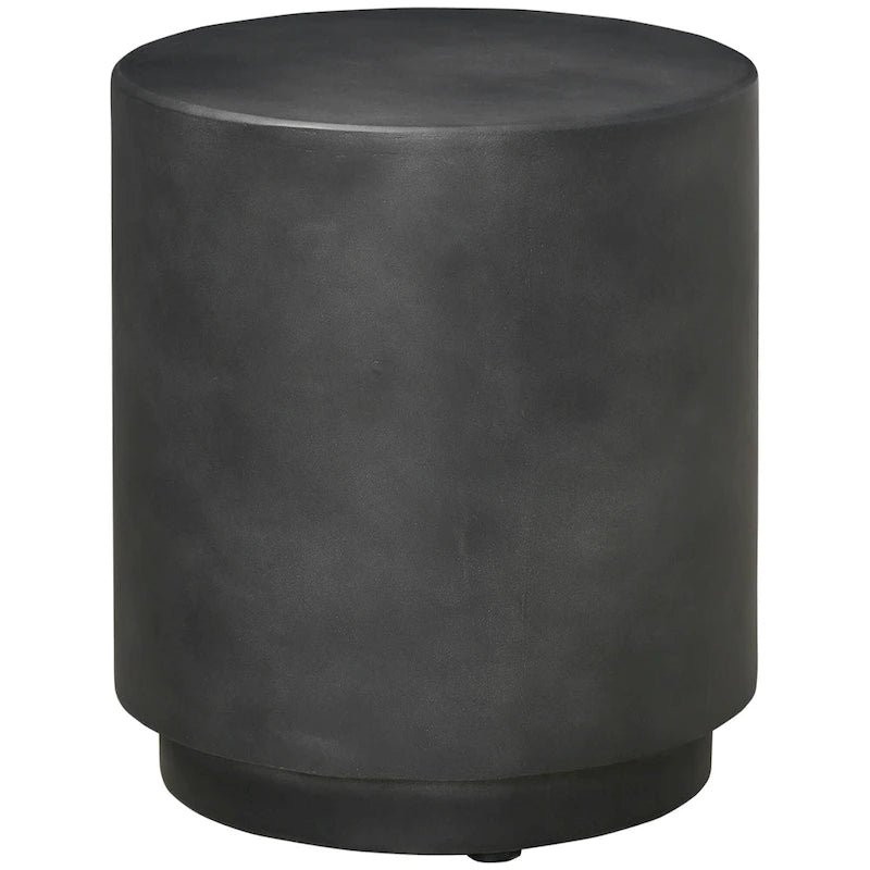 HOMCOM Lightweight Accent Table with Concrete Finish, Round Side Table with 4 Adjustable Feet for Indoor, Outdoor