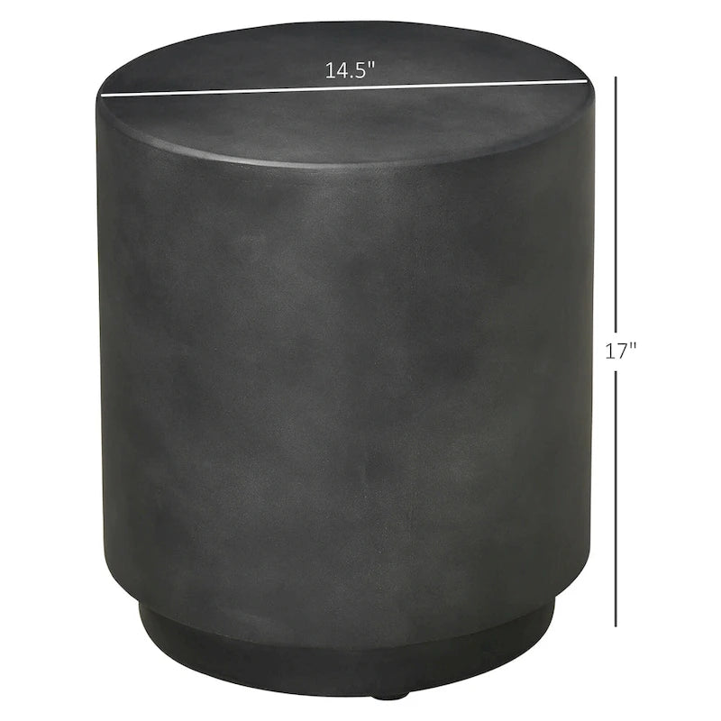 HOMCOM Lightweight Accent Table with Concrete Finish, Round Side Table with 4 Adjustable Feet for Indoor, Outdoor