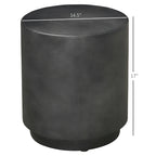 HOMCOM Lightweight Accent Table with Concrete Finish, Round Side Table with 4 Adjustable Feet for Indoor, Outdoor