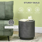 HOMCOM Lightweight Accent Table with Concrete Finish, Round Side Table with 4 Adjustable Feet for Indoor, Outdoor