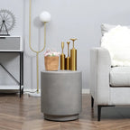 HOMCOM Lightweight Accent Table with Concrete Finish, Round Side Table with 4 Adjustable Feet for Indoor, Outdoor