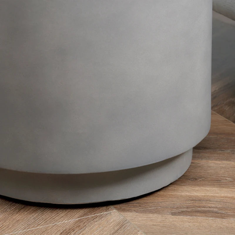 HOMCOM Lightweight Accent Table with Concrete Finish, Round Side Table with 4 Adjustable Feet for Indoor, Outdoor