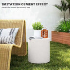 HOMCOM Lightweight Accent Table with Concrete Finish, Round Side Table with 4 Adjustable Feet for Indoor, Outdoor