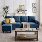 Modern Sectional Sofa Couch L Shaped With Chaise Storage Ottoman and Side Bags For Living Room