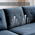 Modern Sectional Sofa Couch L Shaped With Chaise Storage Ottoman and Side Bags For Living Room