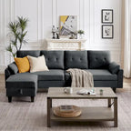 Modern Sectional Sofa Couch L Shaped With Chaise Storage Ottoman and Side Bags For Living Room