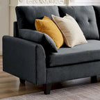 Modern Sectional Sofa Couch L Shaped With Chaise Storage Ottoman and Side Bags For Living Room