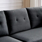 Modern Sectional Sofa Couch L Shaped With Chaise Storage Ottoman and Side Bags For Living Room