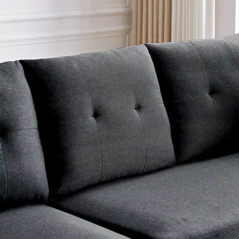 Modern Sectional Sofa Couch L Shaped With Chaise Storage Ottoman and Side Bags For Living Room