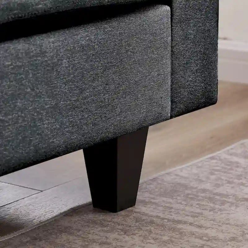 Modern Sectional Sofa Couch L Shaped With Chaise Storage Ottoman and Side Bags For Living Room