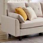 Modern Sectional Sofa Couch L Shaped With Chaise Storage Ottoman and Side Bags For Living Room