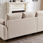 Modern Sectional Sofa Couch L Shaped With Chaise Storage Ottoman and Side Bags For Living Room