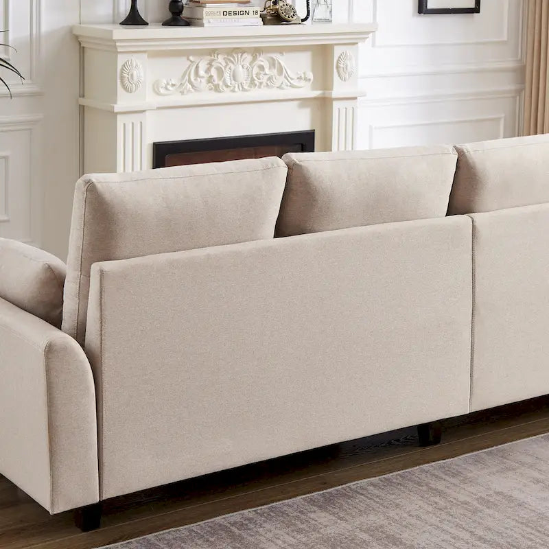 Modern Sectional Sofa Couch L Shaped With Chaise Storage Ottoman and Side Bags For Living Room