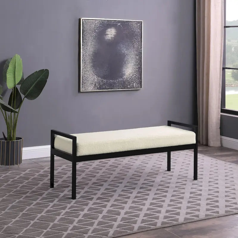 HomePop Modern Metal Bench