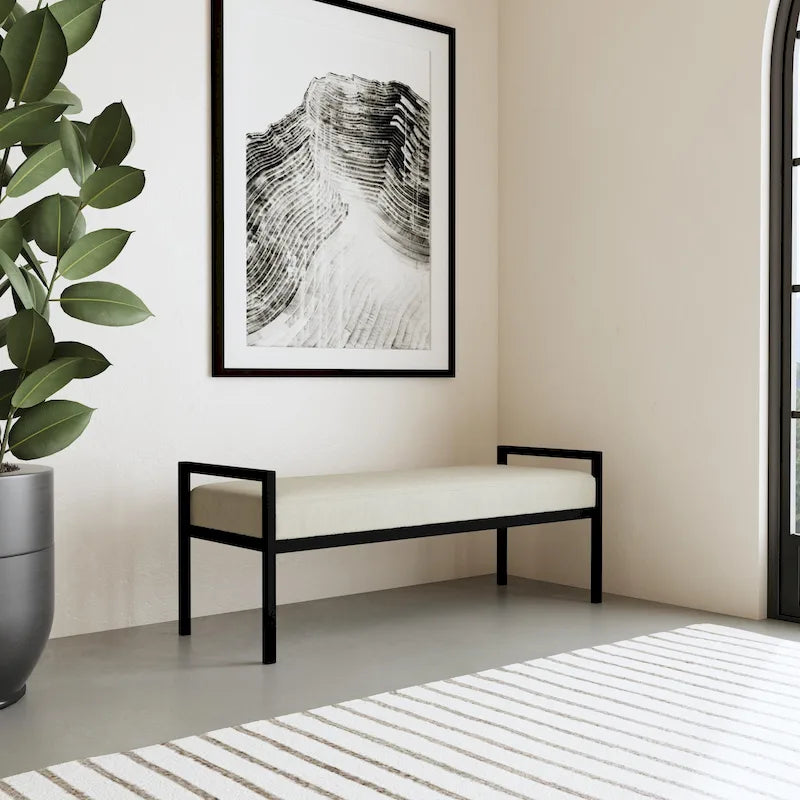 HomePop Modern Metal Bench