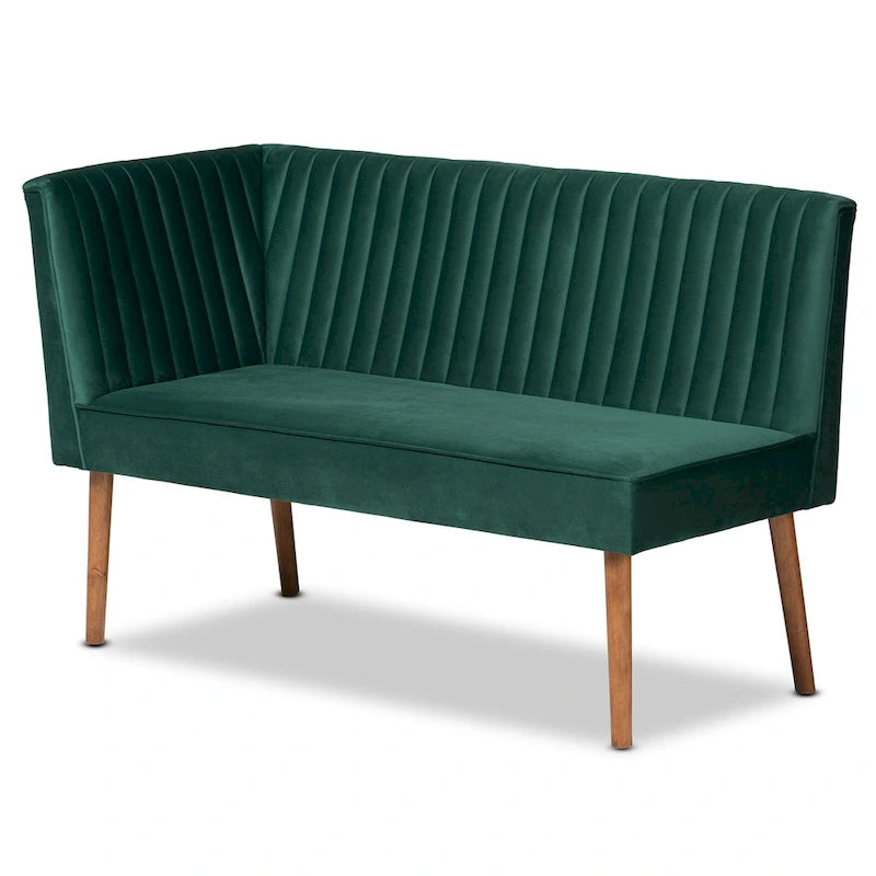 Alvis Mid-Century Velvet Dining Nook Banquette Set(2PC)