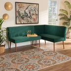 Alvis Mid-Century Velvet Dining Nook Banquette Set(2PC)