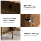 Uirico Modern Rattan TV Stand Entertainment Centers with Push-to-Open Doors by HULALA HOME