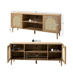 Uirico Modern Rattan TV Stand Entertainment Centers with Push-to-Open Doors by HULALA HOME
