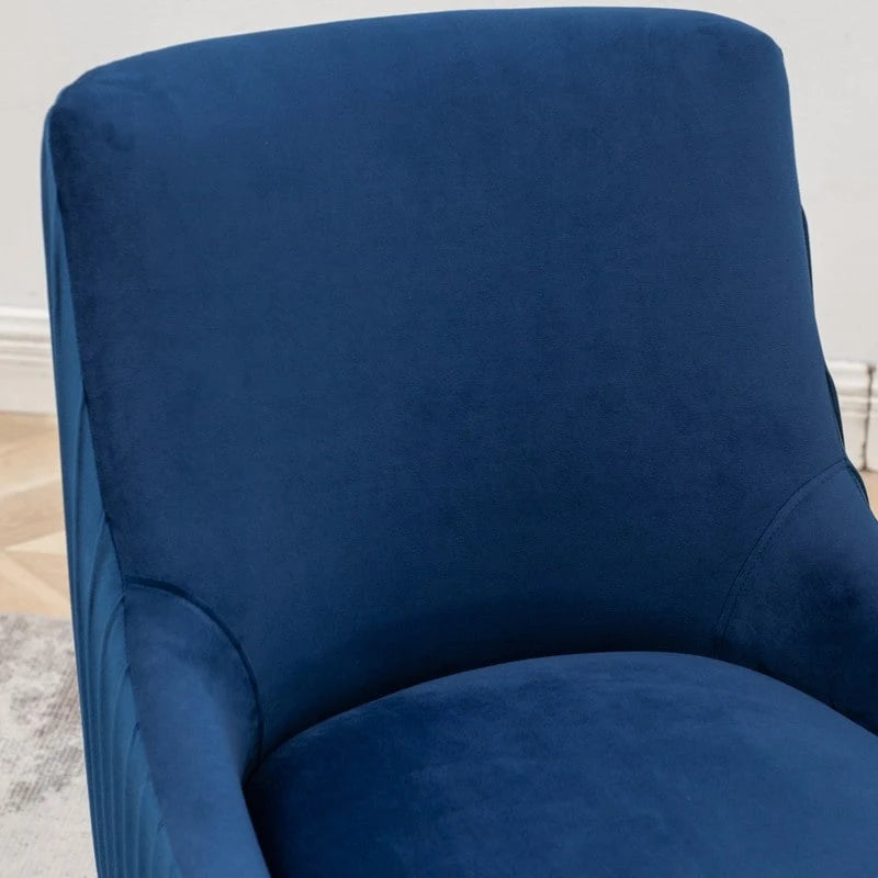 SEYNAR Modern Glam Boucle Pleated Velvet Dining Chair or Vanity Chair Set of 4 with Rear Handle