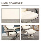 HOMCOM Recliner Chair with Ottoman, Swivel PU Leather High Back Armchair w/ Footrest Stool, 135 Adjustable Backrest