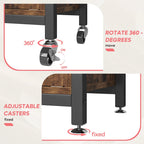 31.5 Microwave Stand with Storage Cabinet, Height-Adjustable Bakers Racks for Kitchen